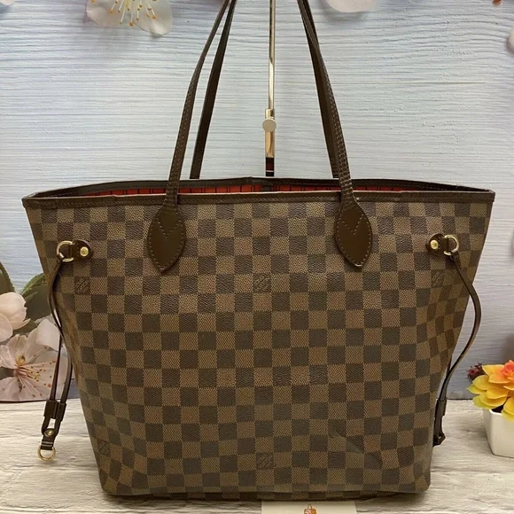 โค๏ธโ๐ฉนSOLDโค๏ธโ๐ฉน Louis Vuitton Neverfull MM Damier Ebene Cherry Red Tote Bag(SP0069) - Picture 1 of 12